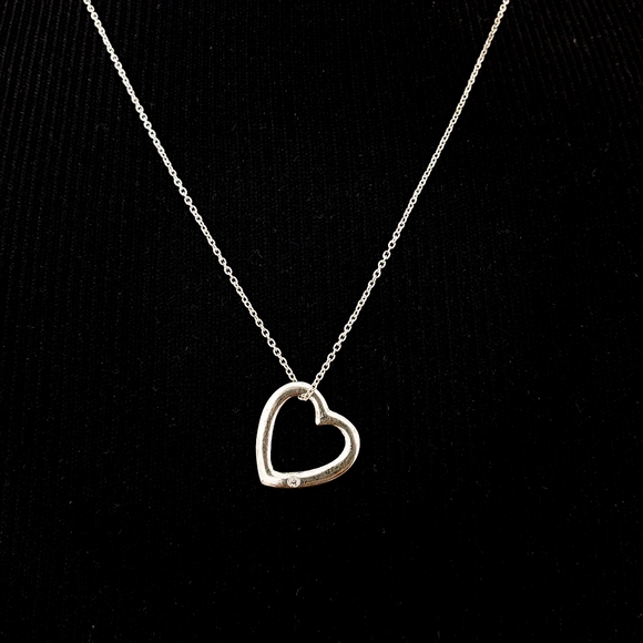Artisan Jewelry - Sterling silver necklace floating heart 925